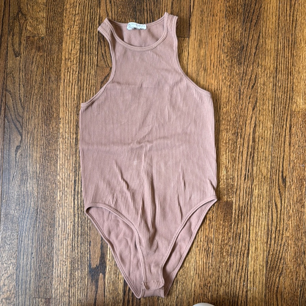Ribbed Tan One Piece